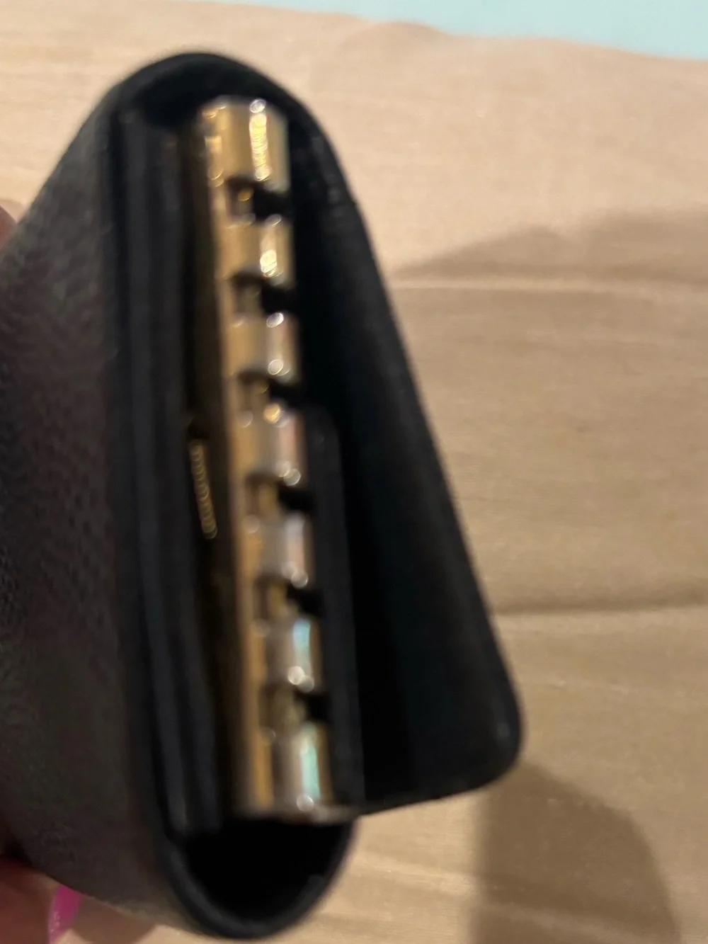 CHANEL Black Caviar Leather Card Case with Embossed CC